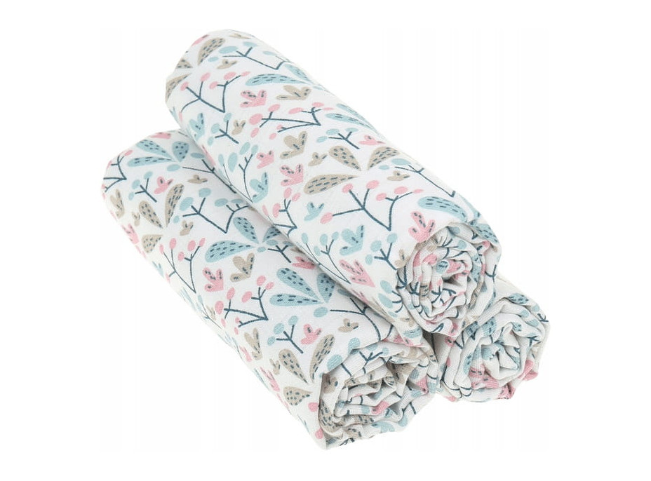 Dětské mušelínové pleny BABYMAM PREMIUM 70x75 cm - sada 3 ks - Keříčky