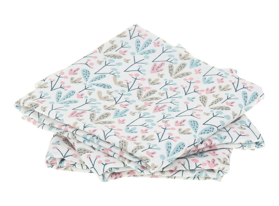 Dětské mušelínové pleny BABYMAM PREMIUM 70x75 cm - sada 3 ks - Keříčky