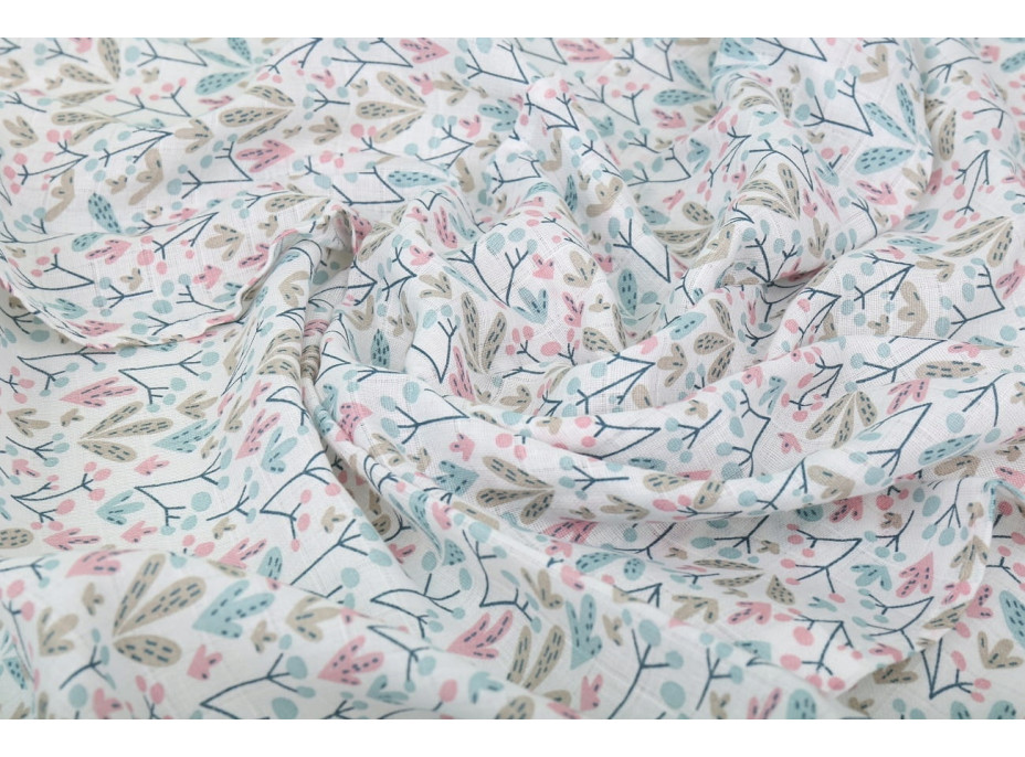 Dětské mušelínové pleny BABYMAM PREMIUM 70x75 cm - sada 3 ks - Keříčky
