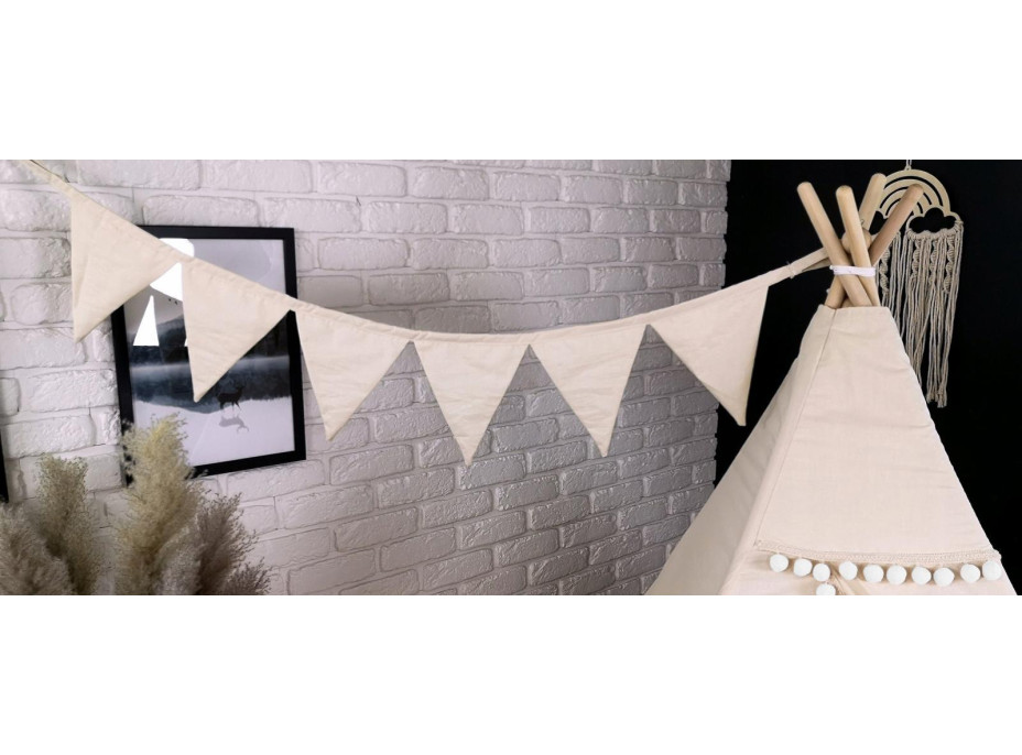Dětský stan TEEPEE (TÝPÍ) SUPERIOR s doplňky - ECRU