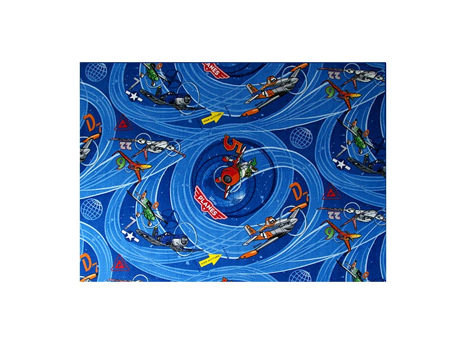 Dětský koberec LETADLA modrý 200x200 cm