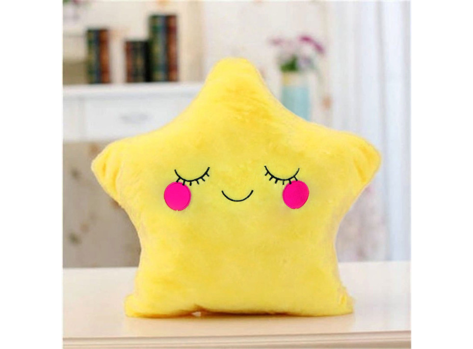 Plyšový polštář TINY STAR Hvězdička - žlutý