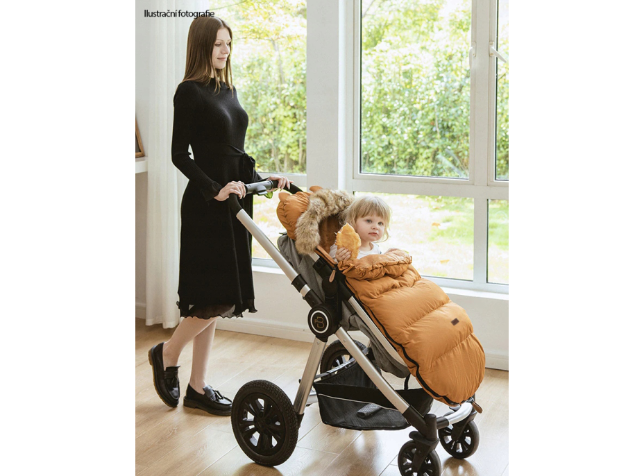 Rostoucí fusak do kočárku TEDDY GROW-UP - bílý s puntíky