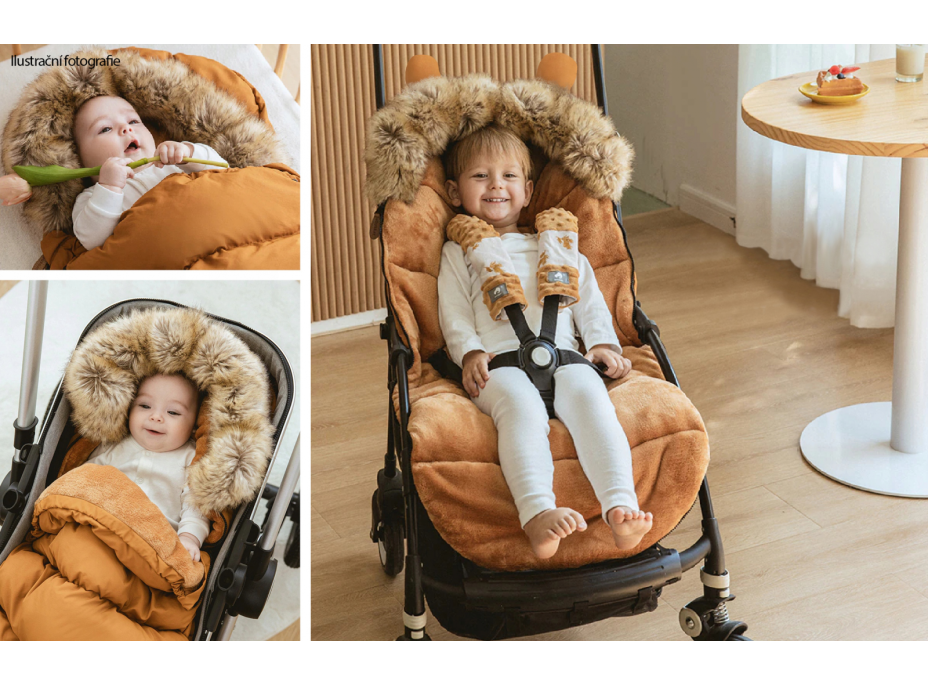 Rostoucí fusak do kočárku TEDDY GROW-UP - bílý s puntíky