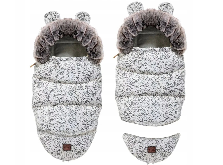 Rostoucí fusak do kočárku TEDDY GROW-UP - bílý s puntíky