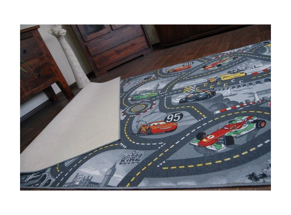 Dětský koberec CARS ŠEDÝ 110x150 cm