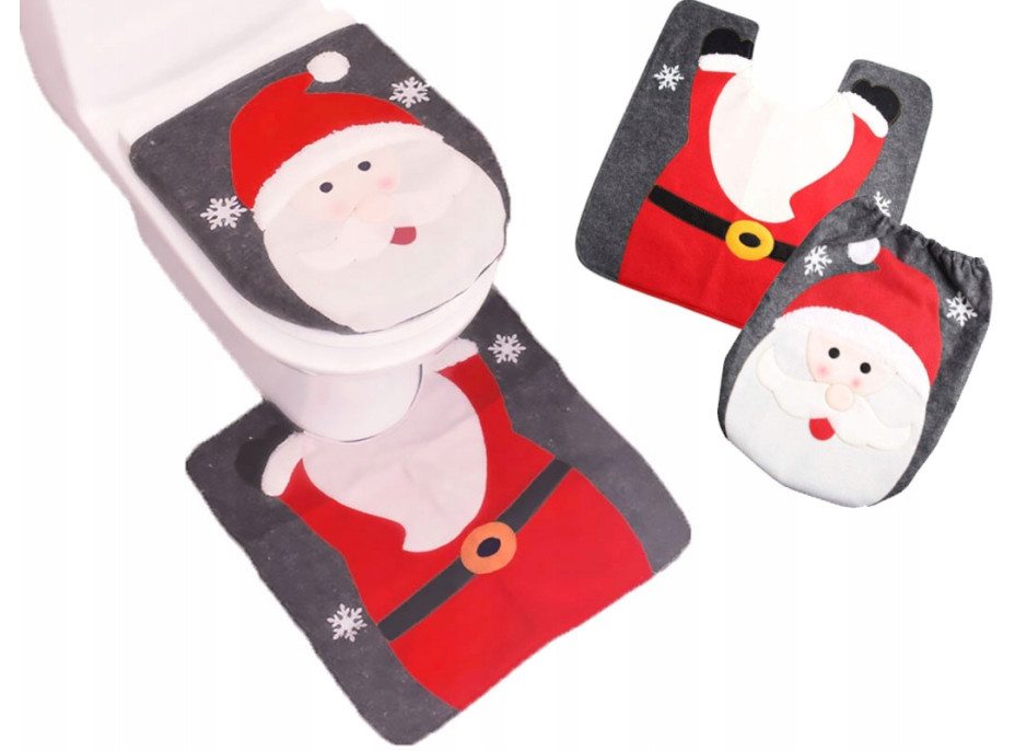 Vánoční dekorativní potah na WC - Santa Claus - 2 dílná sestava