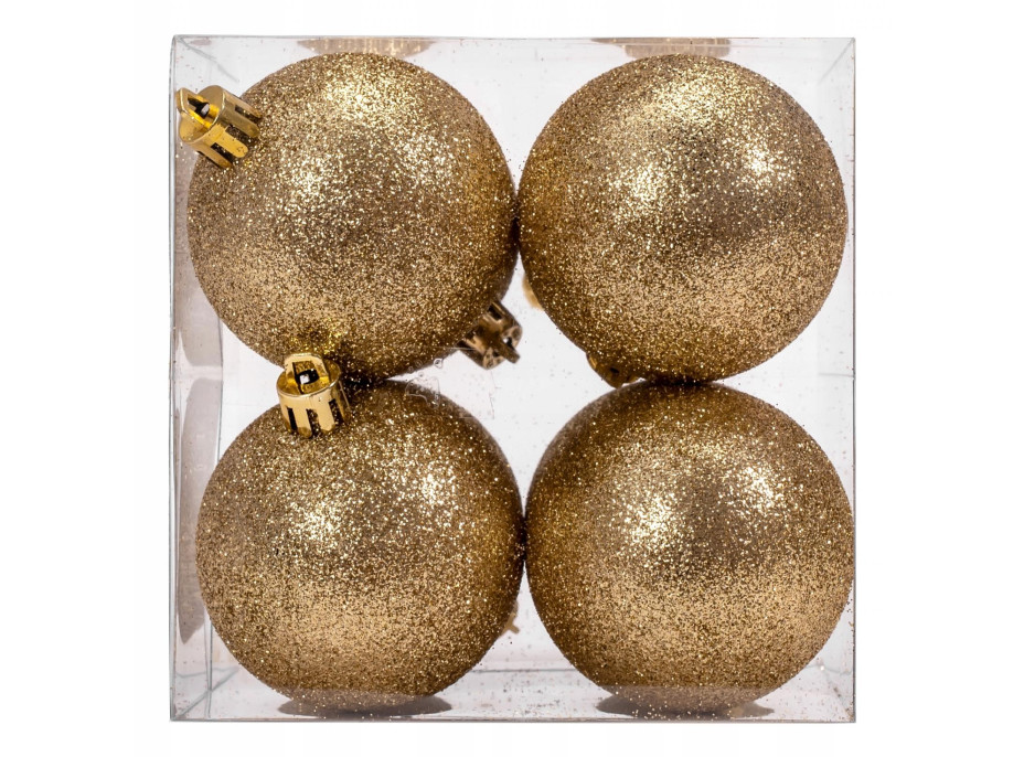 Vánoční závěsné baňky na stromeček - 13 druhů - 101 ks - zlaté/růžové