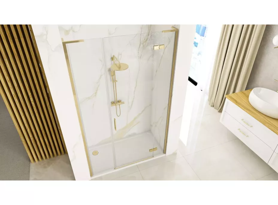 Sprchové dveře REA HUGO 130 cm - broušené zlaté