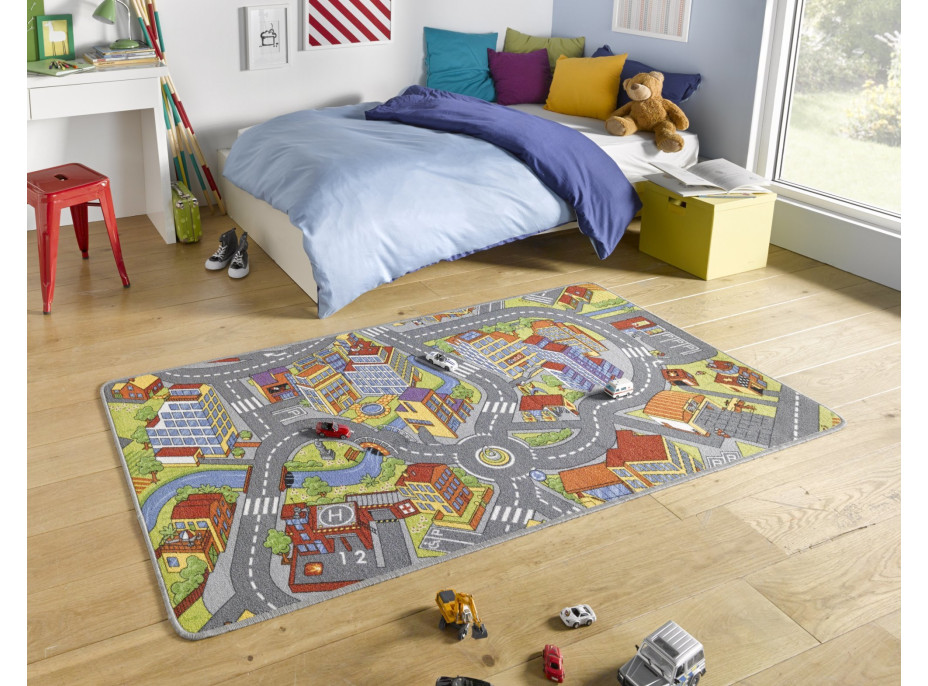 Dětský kusový koberec Play 102379 (silnice)