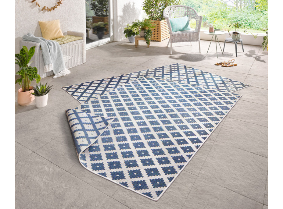 Kusový oboustranný koberec Twin 103128 blue creme