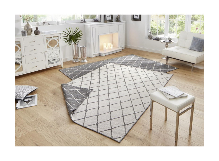 Kusový oboustranný koberec Twin 103118 grey creme