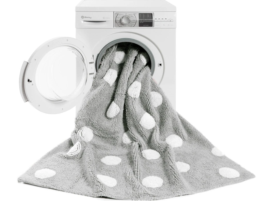 Ručně tkaný kusový koberec Polka Dots Grey-White