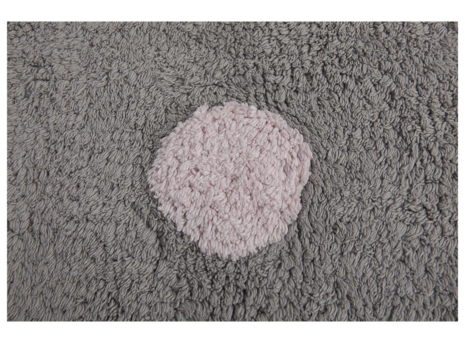Ručně tkaný kusový koberec Tricolor Polka Dots Grey-Pink