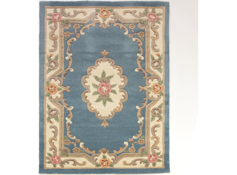 Ručně všívaný kusový koberec Lotus premium Blue