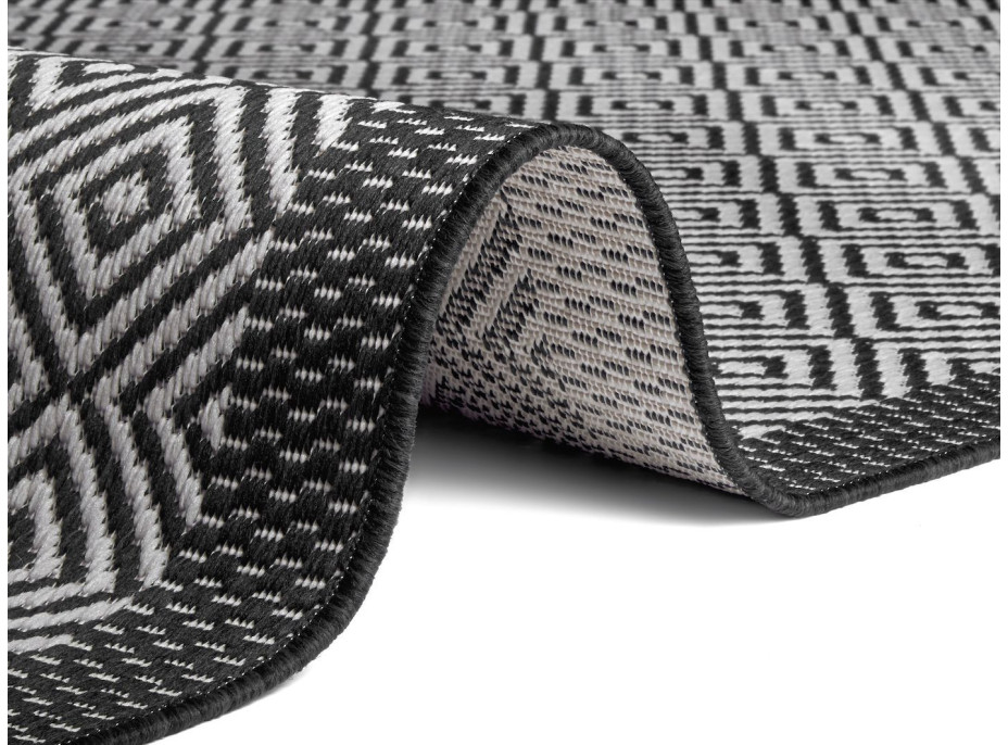 Kusový koberec Flatweave 104822 Black/Grey