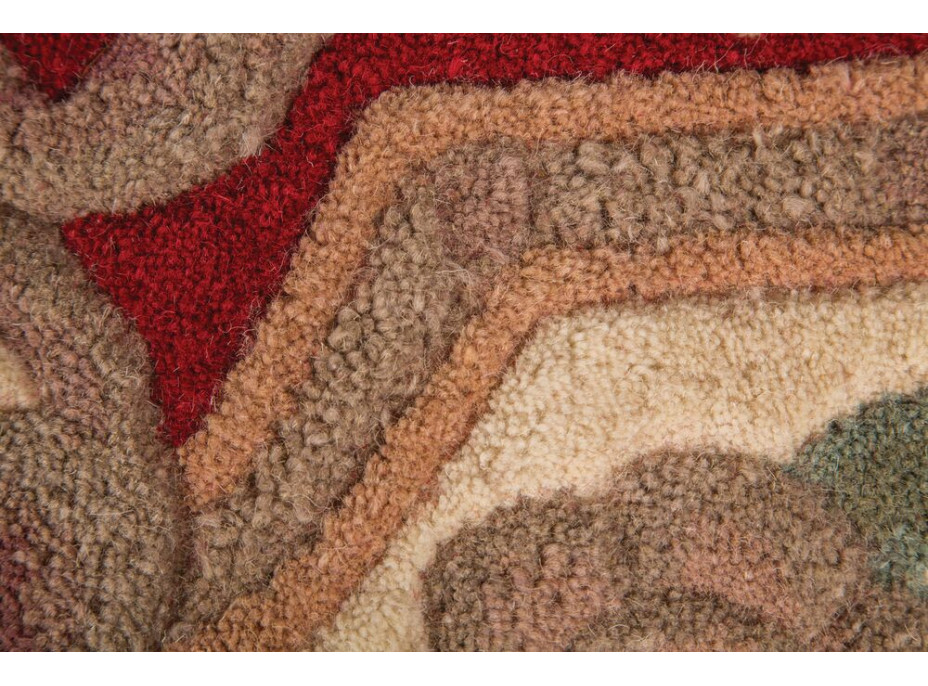 Ručně všívaný kusový koberec Lotus premium Red circle