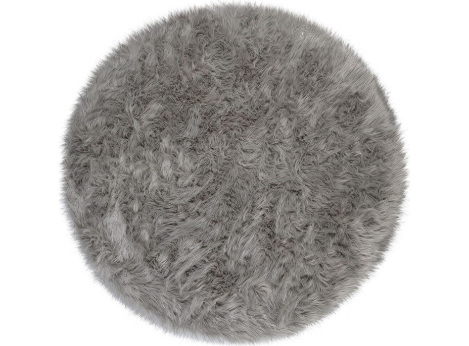 Kusový koberec Faux Fur Sheepskin Grey circle
