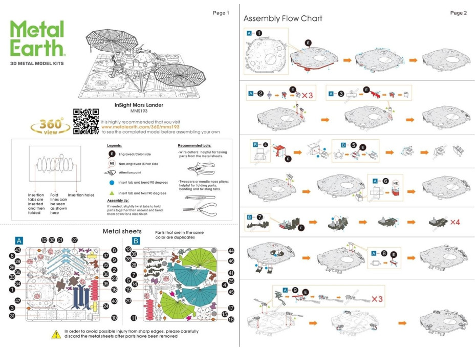 METAL EARTH 3D puzzle InSight Mars Lander