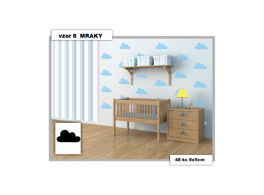 Samolepky DECOR COLOR vzor 6 - MRAKY - černá (070) Samolepky DECOR COLOR vzor 6 - MRAKY - černá (070)