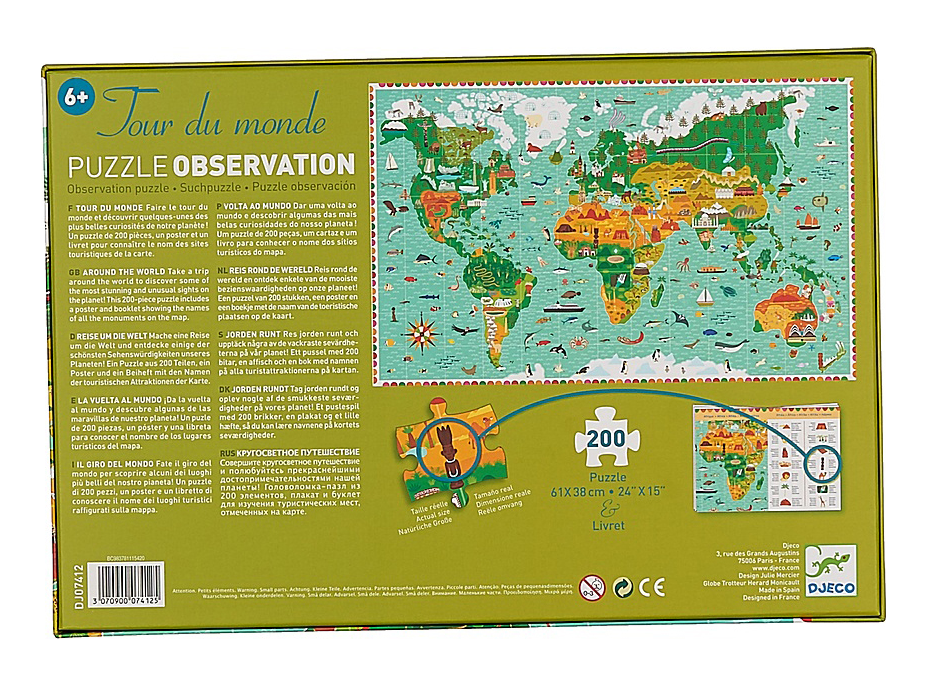 DJECO Puzzle Observation: Kolem světa 200 dílků