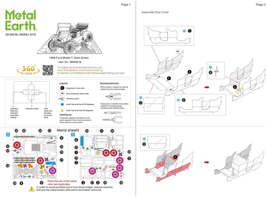 METAL EARTH 3D puzzle Ford model T 1908 (barevný)