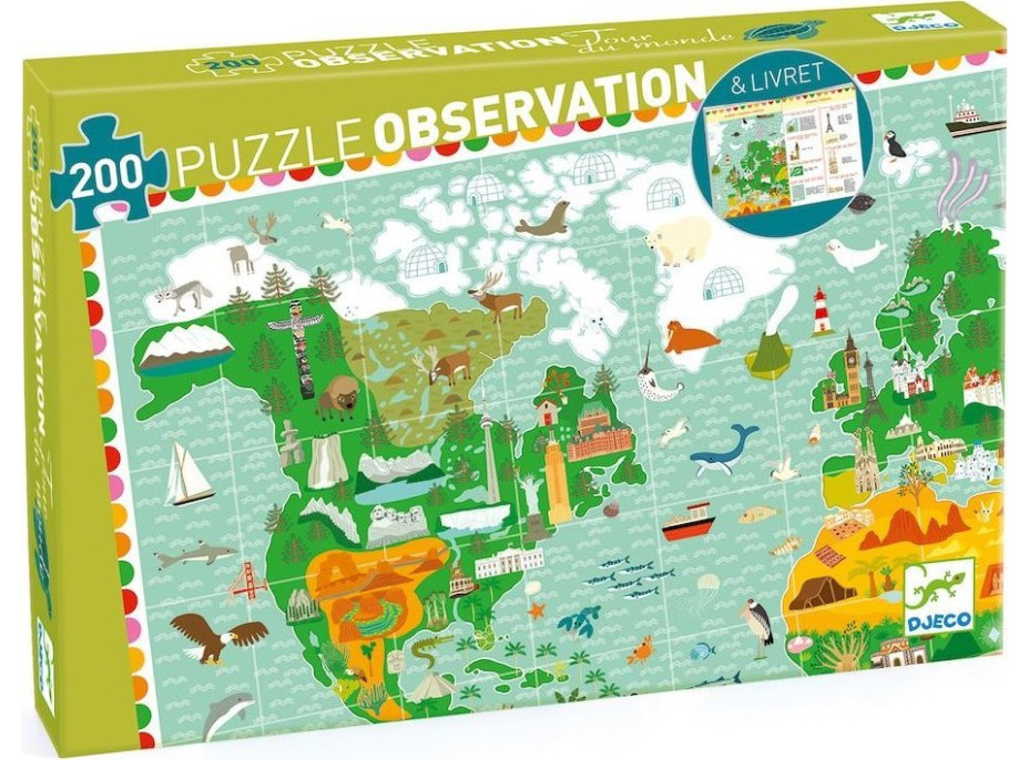 DJECO Puzzle Observation: Kolem světa 200 dílků