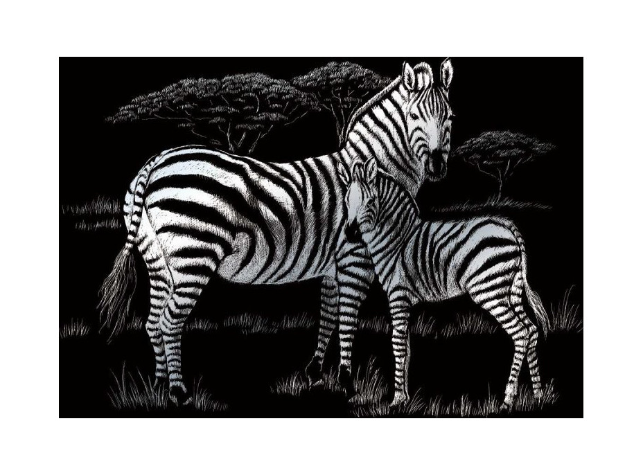 ROYAL & LANGNICKEL Sada 6 stříbrných škrabacích obrázků: Africká zvířata