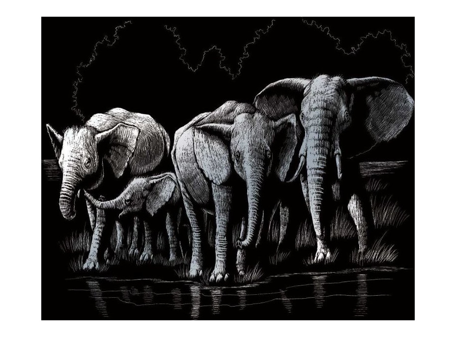 ROYAL & LANGNICKEL Sada 6 stříbrných škrabacích obrázků: Africká zvířata