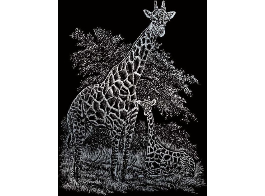 ROYAL & LANGNICKEL Sada 6 stříbrných škrabacích obrázků: Africká zvířata