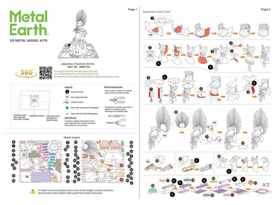 METAL EARTH 3D puzzle Brnění - Japonský Toyotomi