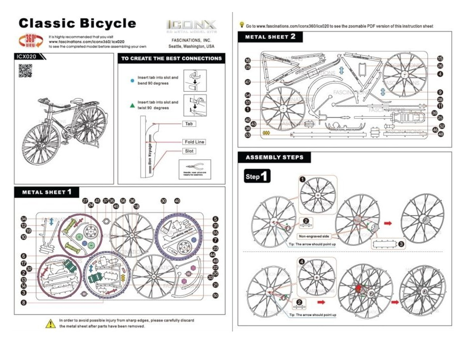 METAL EARTH 3D puzzle Bicykl (ICONX)