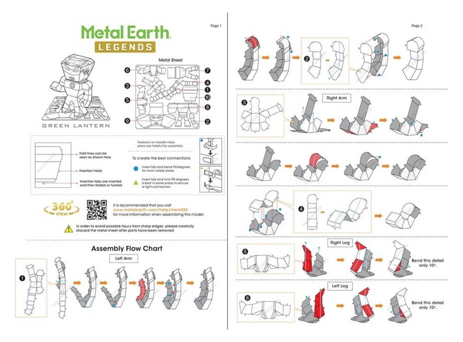 METAL EARTH 3D puzzle Justice League: Green Lantern figurka