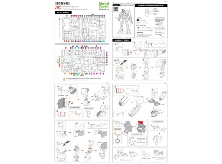 METAL EARTH 3D puzzle Mobile Suit Gundam: RX-78-2 Gundam (ICONX)