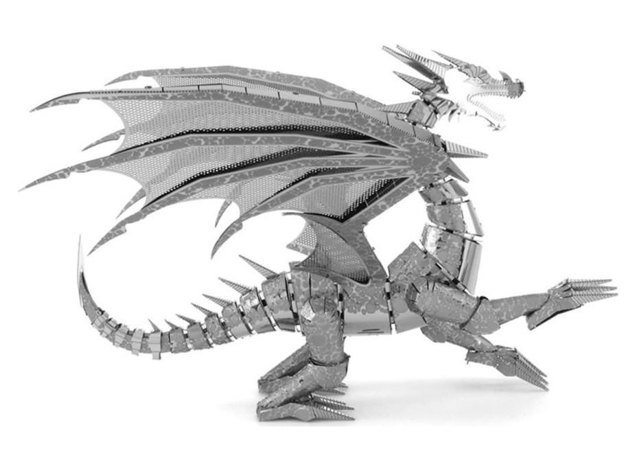 METAL EARTH 3D puzzle Stříbrný drak (ICONX)