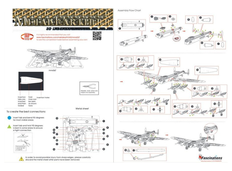 METAL EARTH 3D puzzle Bombardér Avro Lancaster