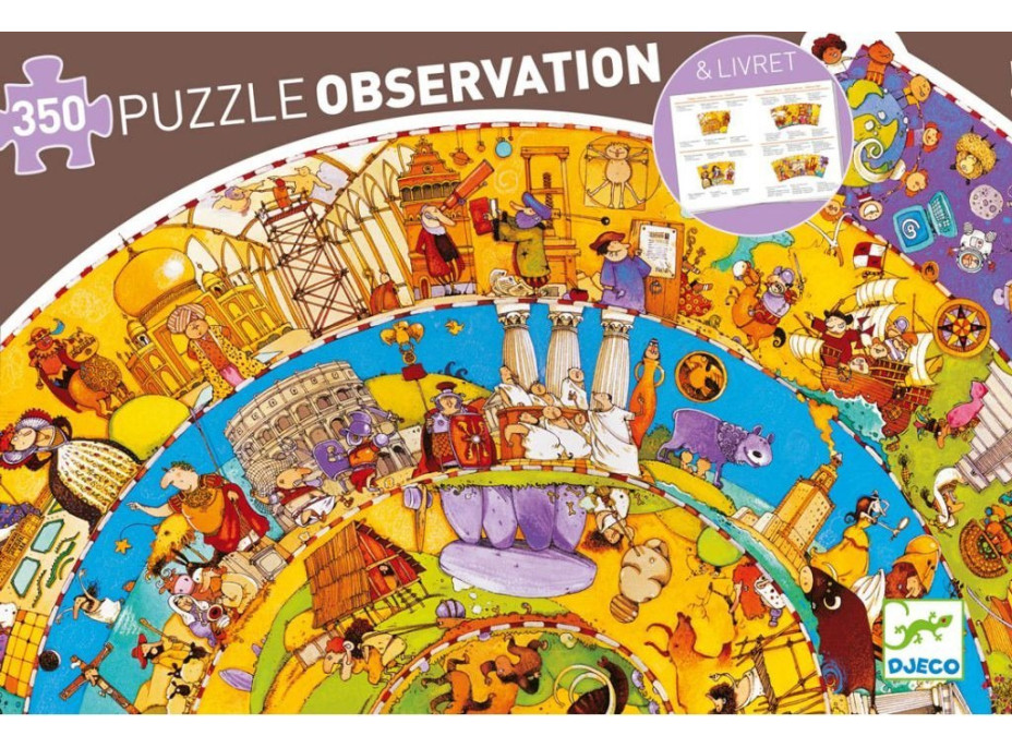 DJECO Kulaté puzzle Historie 350 dílků