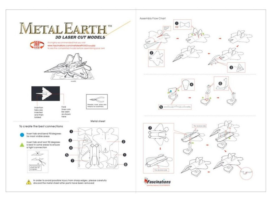 METAL EARTH 3D puzzle Stíhací letoun F-22 Raptor