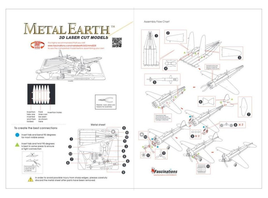METAL EARTH 3D puzzle Stíhací letoun Mitsubishi Zero
