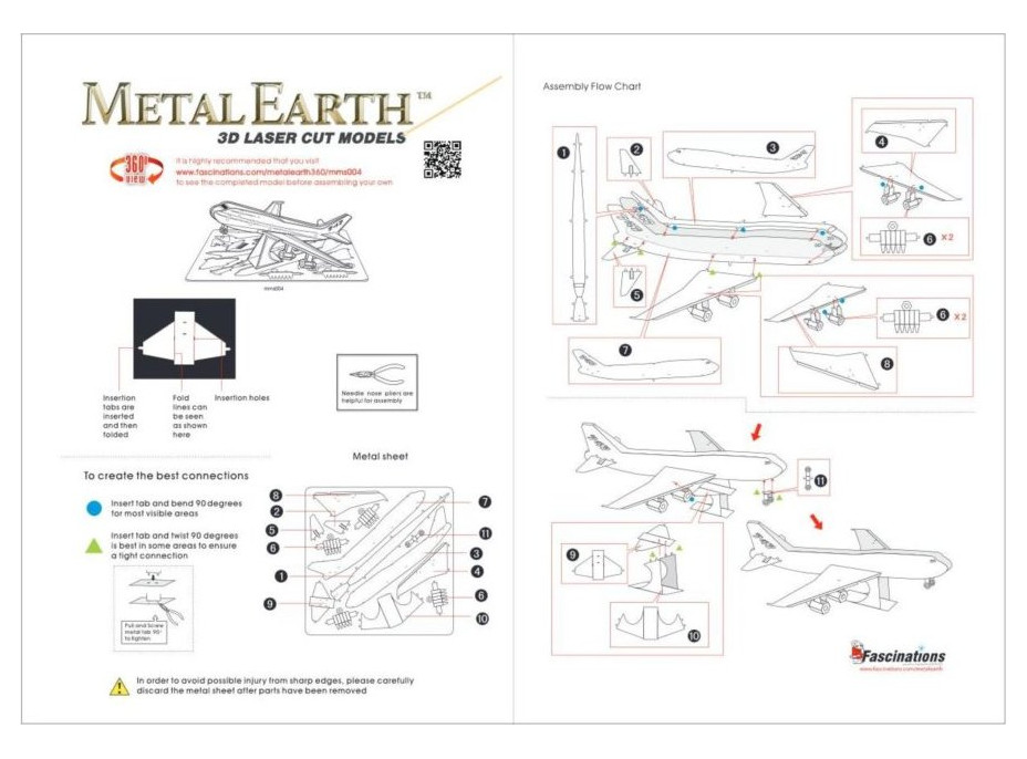 METAL EARTH 3D puzzle Dopravní letadlo Boeing 747