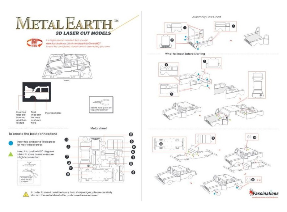 METAL EARTH 3D puzzle Žlutý taxík
