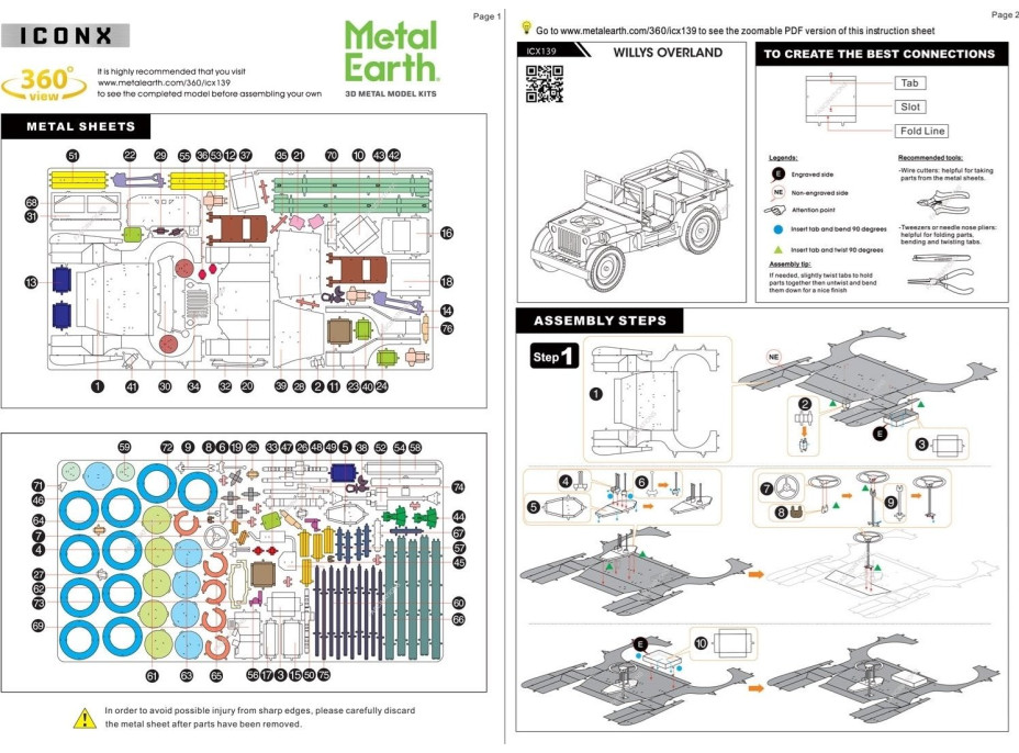 METAL EARTH 3D puzzle Jeep Willys MB Overland (ICONX)