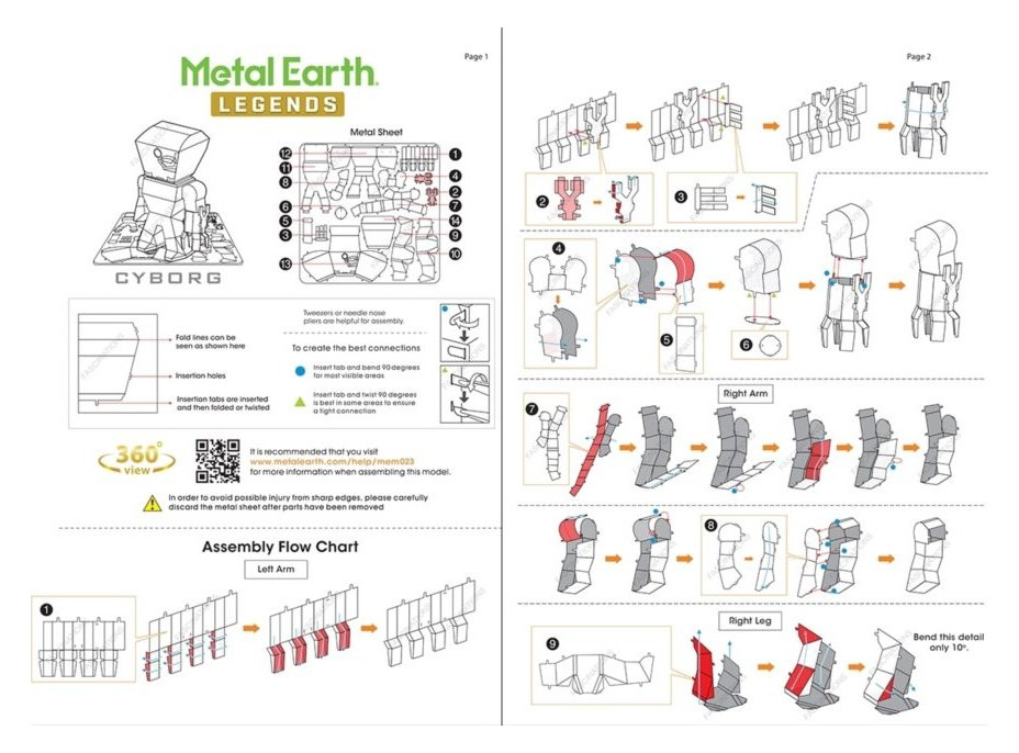 METAL EARTH 3D puzzle Justice League: Cyborg figurka