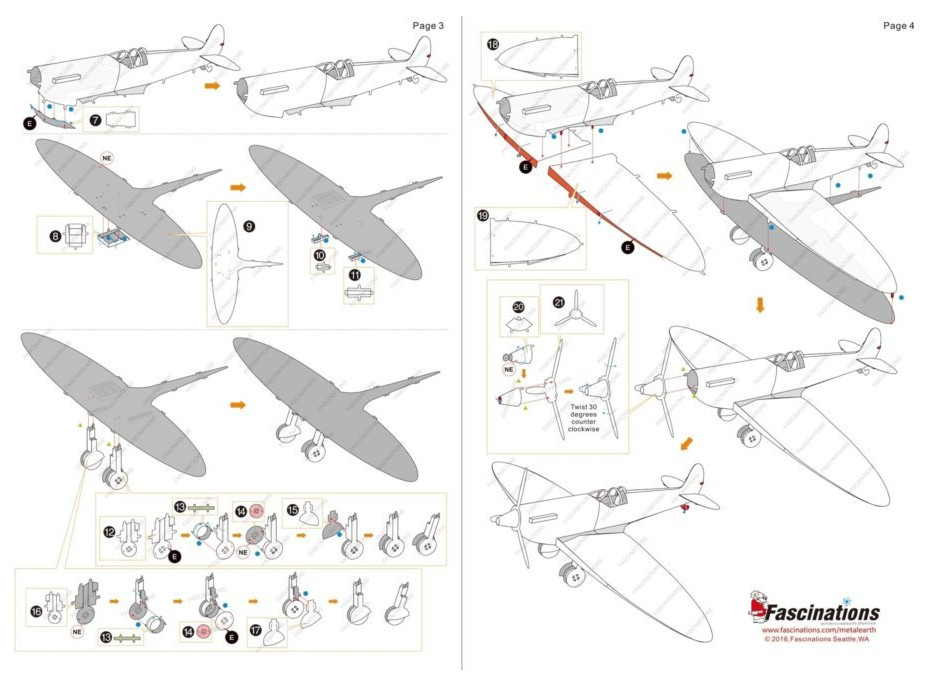 METAL EARTH 3D puzzle Stíhací letoun Supermarine Spitfire