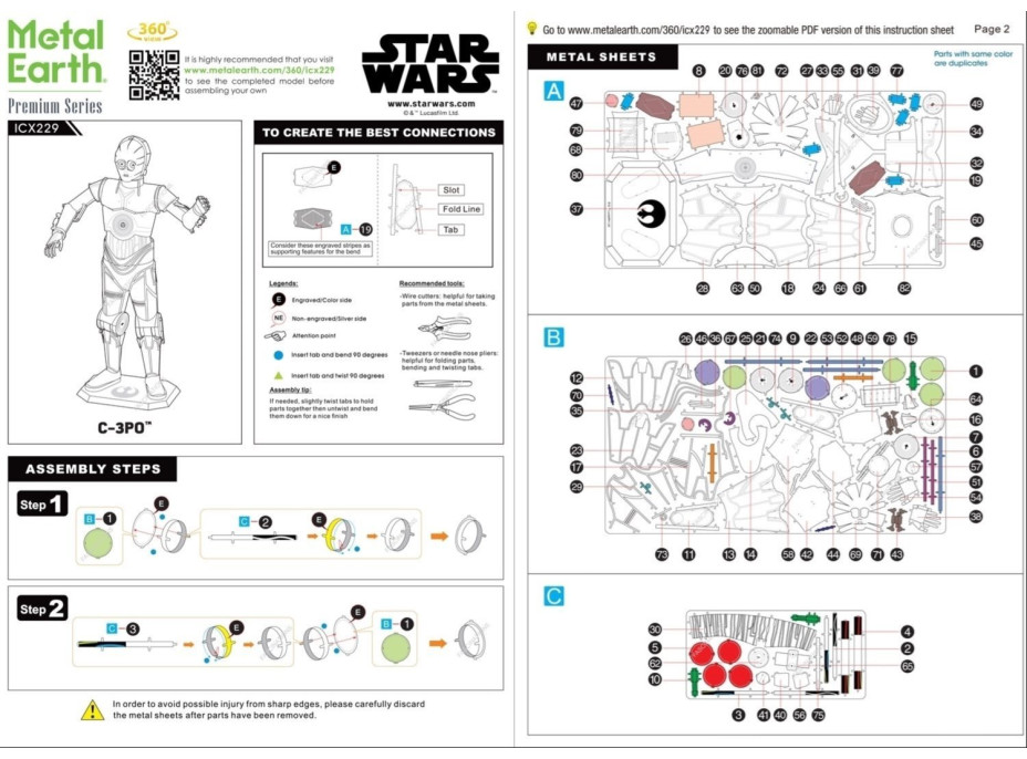 METAL EARTH 3D puzzle Star Wars: C-3PO (ICONX)