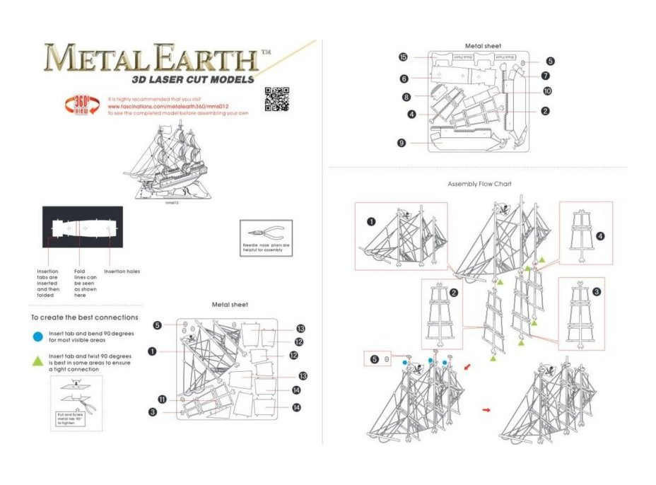 METAL EARTH 3D puzzle Black Pearl (Černá perla)