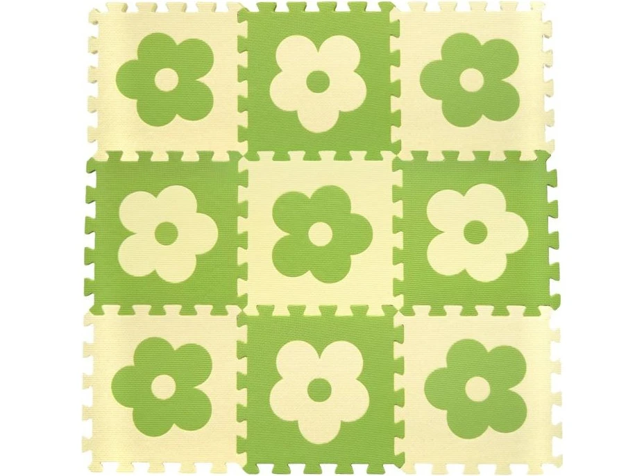Pěnové BABY puzzle Zelené kytičky B (29,5x29,5)