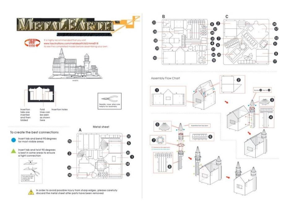 METAL EARTH 3D puzzle Zámek Neuschwanstein