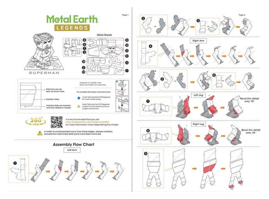 METAL EARTH 3D puzzle Justice League: Superman figurka