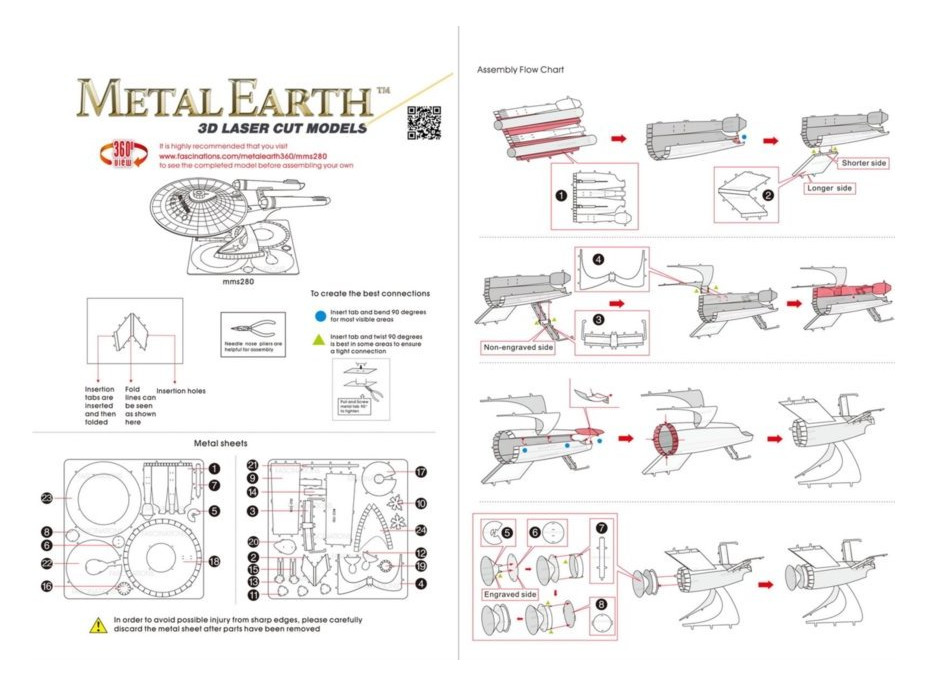 METAL EARTH 3D puzzle Star Trek: U.S.S. Enterprise NCC-1701